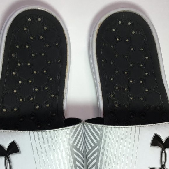 Under Armour Men's Ignite Slides Size 13 White GUC - Picture 7 of 9